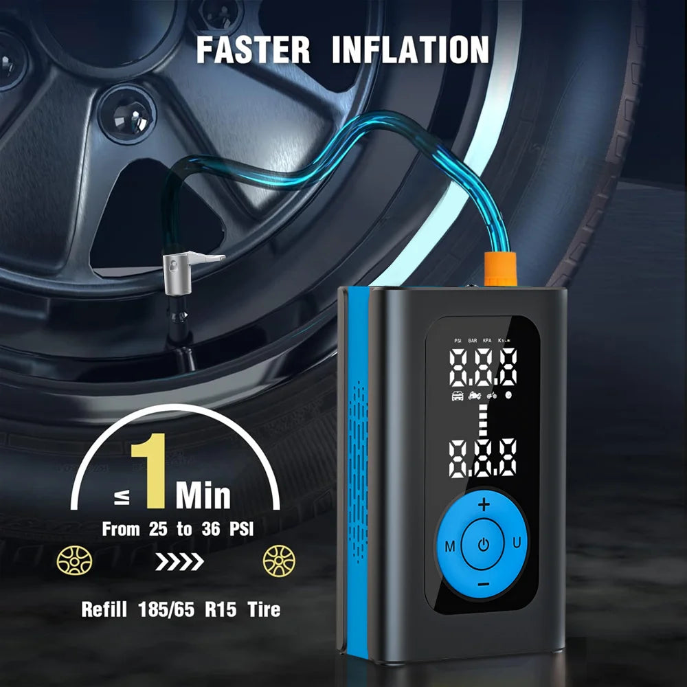 Air Compressor & Vacuum: Mini Tire Inflator for Car & Bike